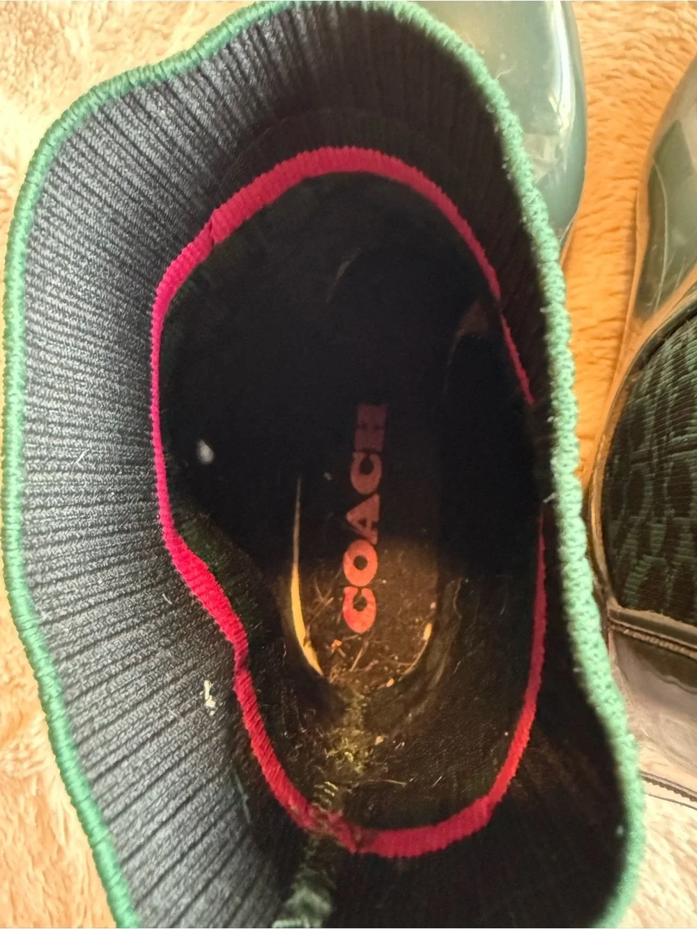 Coach Rain Booties in Dark Jade Womens Sz 9